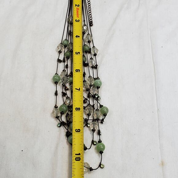 Beaded Multi Strand Necklace 10" Statement Piece - Picture 4 of 4